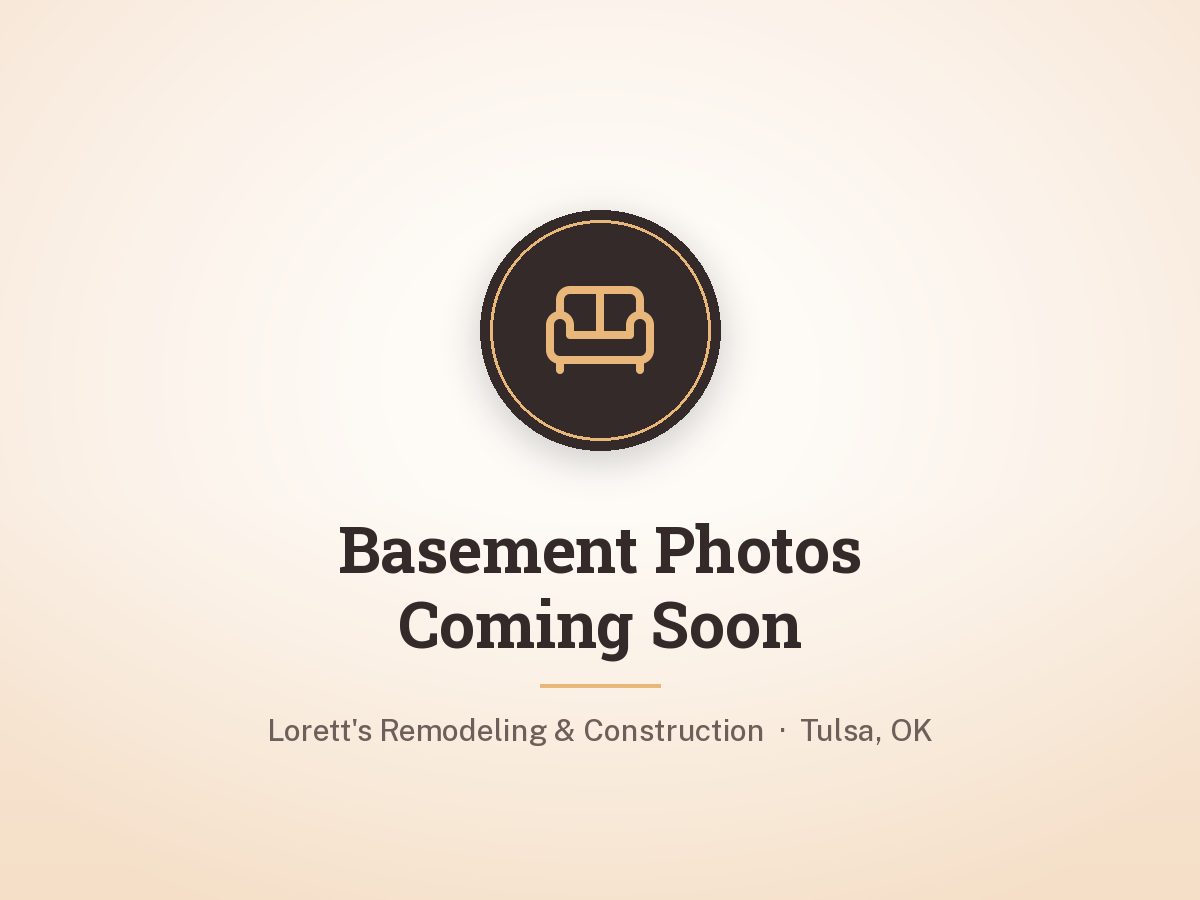 Finished basement family room with luxury vinyl plank flooring by Lorett's Remodeling and Construction in Tulsa, OK