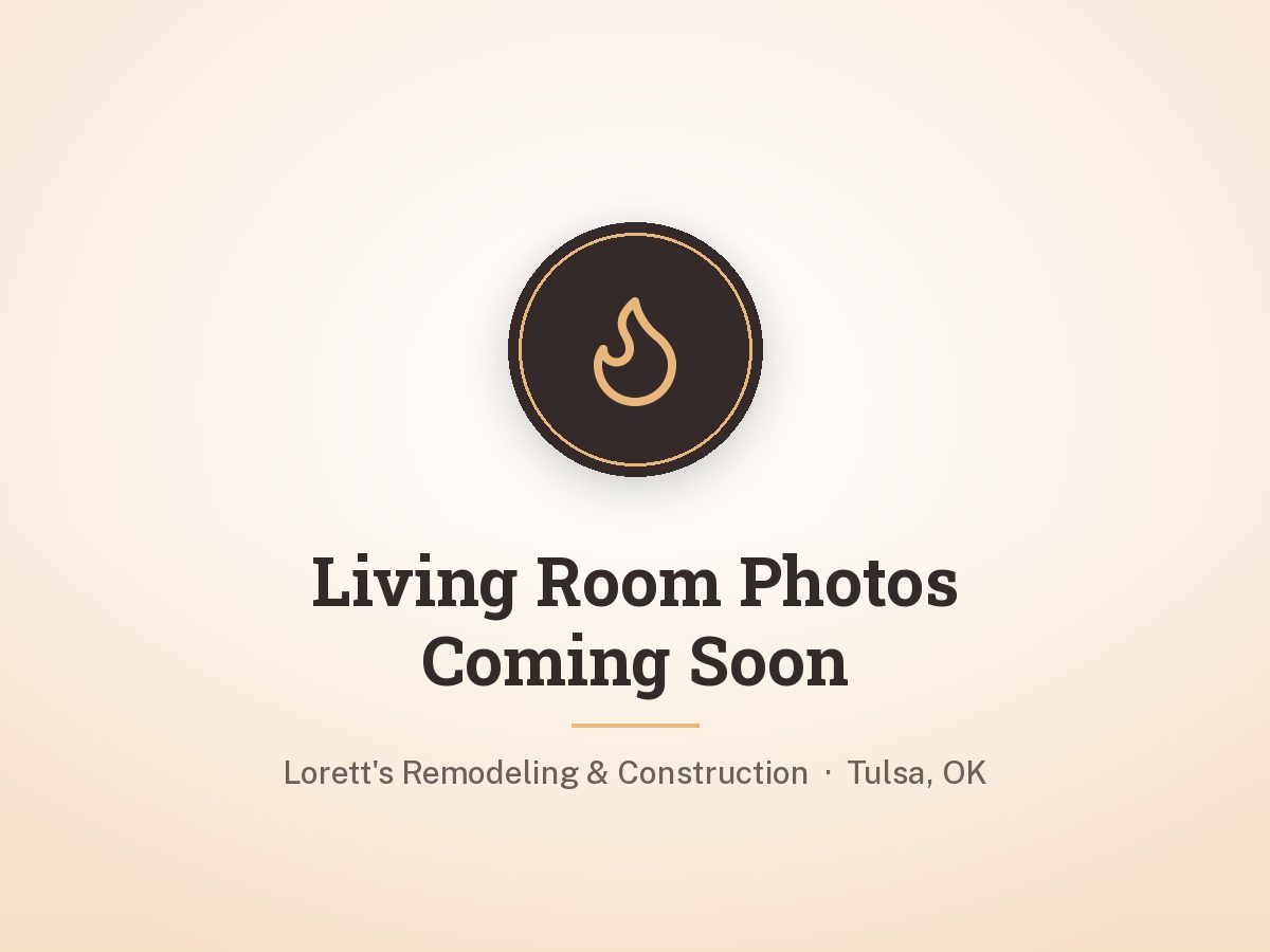 Living room stone fireplace update by Lorett's Remodeling and Construction in Tulsa, OK