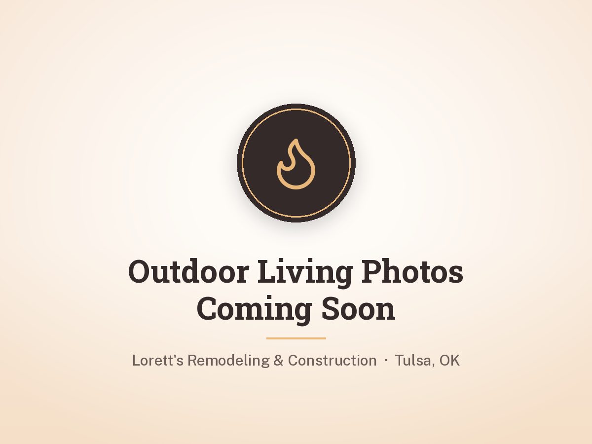 Patio fire pit with seating area by Lorett's Remodeling and Construction in Tulsa, OK